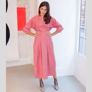 Rachel Comey Linen Virtuo Midi Dress in Guava 4